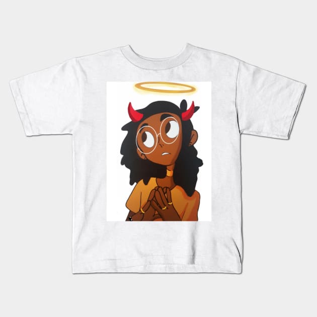 Devilish Angel Kids T-Shirt by SolKym Studios 